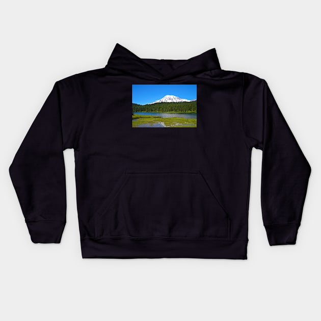 Reflection Lakes/Mt. Rainier Kids Hoodie by kchase